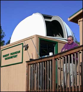 RFO docent working on dome