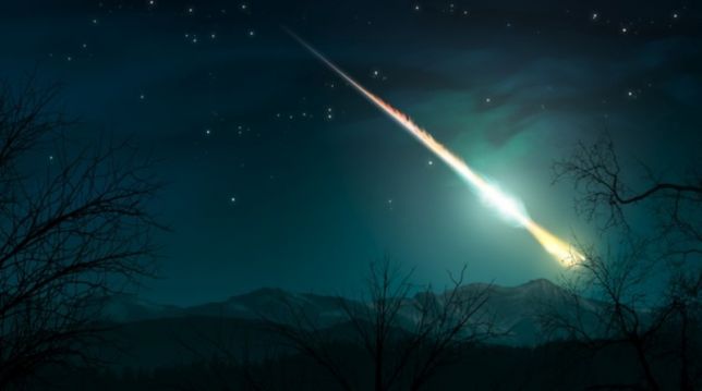 Bolide seen in the night sky