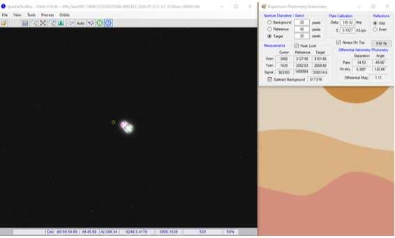 Ten second exposure of 15287+4215 HJ 1274